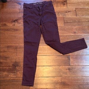 American Eagle Outfitters Women's Dark Red Skinny Jeans